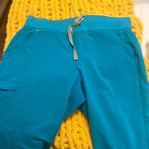 Figs Women’s Teal Zamora - Tall Jogger Scrub Pants Large